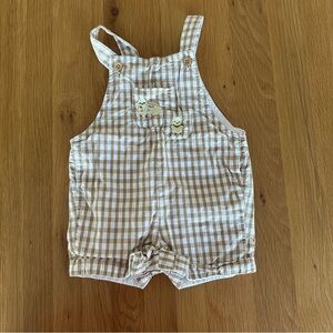 Sergent Major Tan and White Checkered Overalls for Playful Days